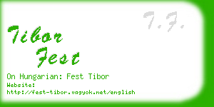 tibor fest business card